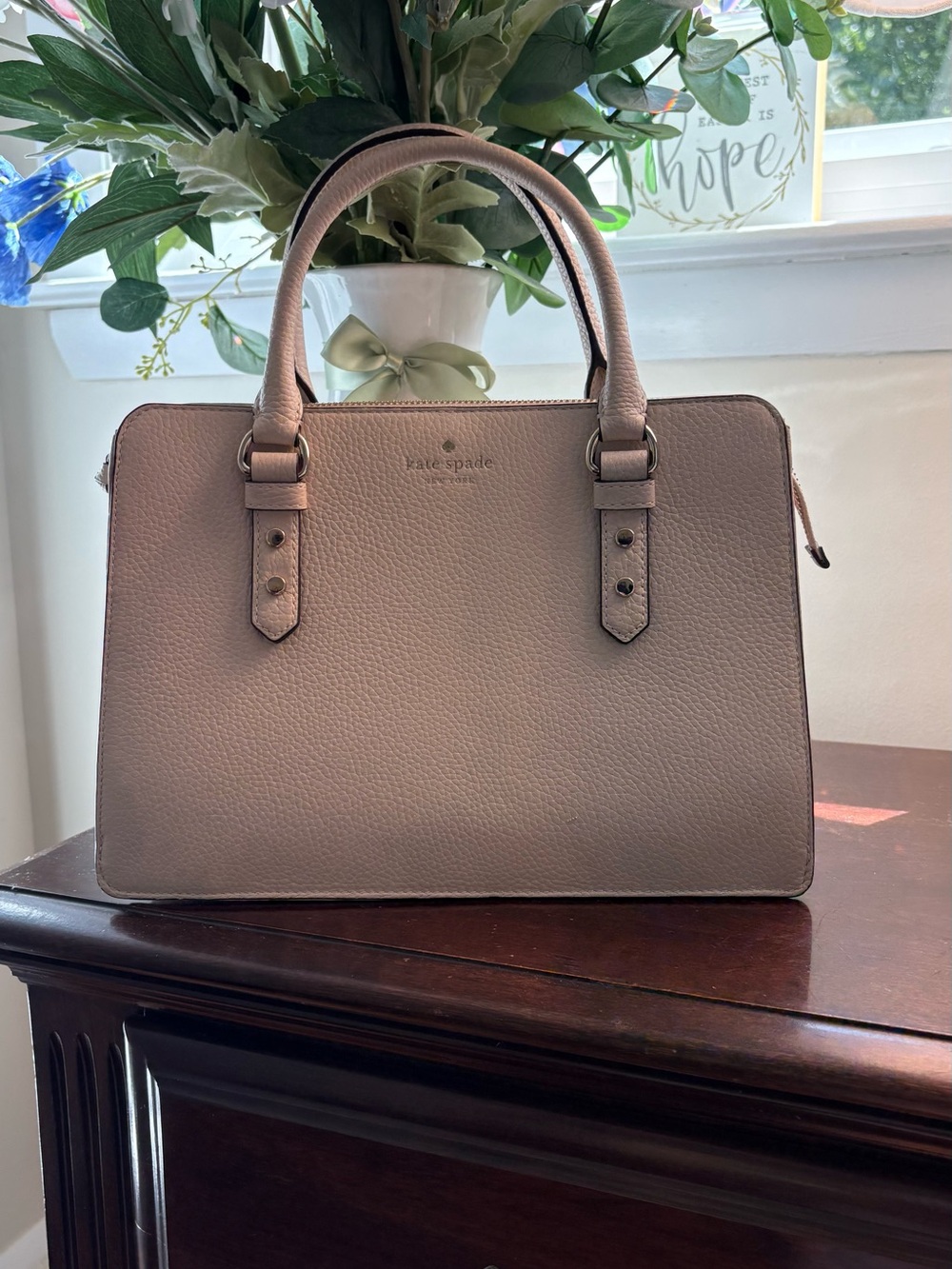 kate spade Taupe Pebbled Leather Satchel